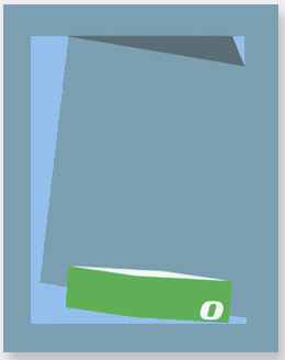 Ermanno Leinardi 1986 - costruzione ambigua verde,celeste, grigia acrilico su tela cm 92 x 73